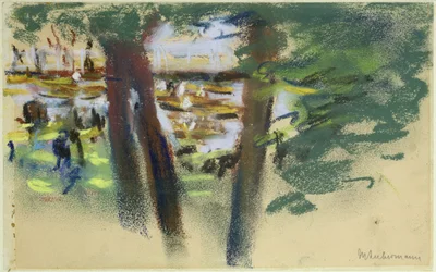 På Ahlenhorster Fahrhaus, 1909 (pastel på papir)